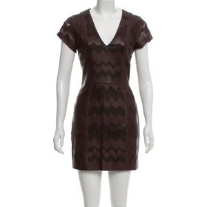 PARKER: leather laser cut mini dress (Size Small)